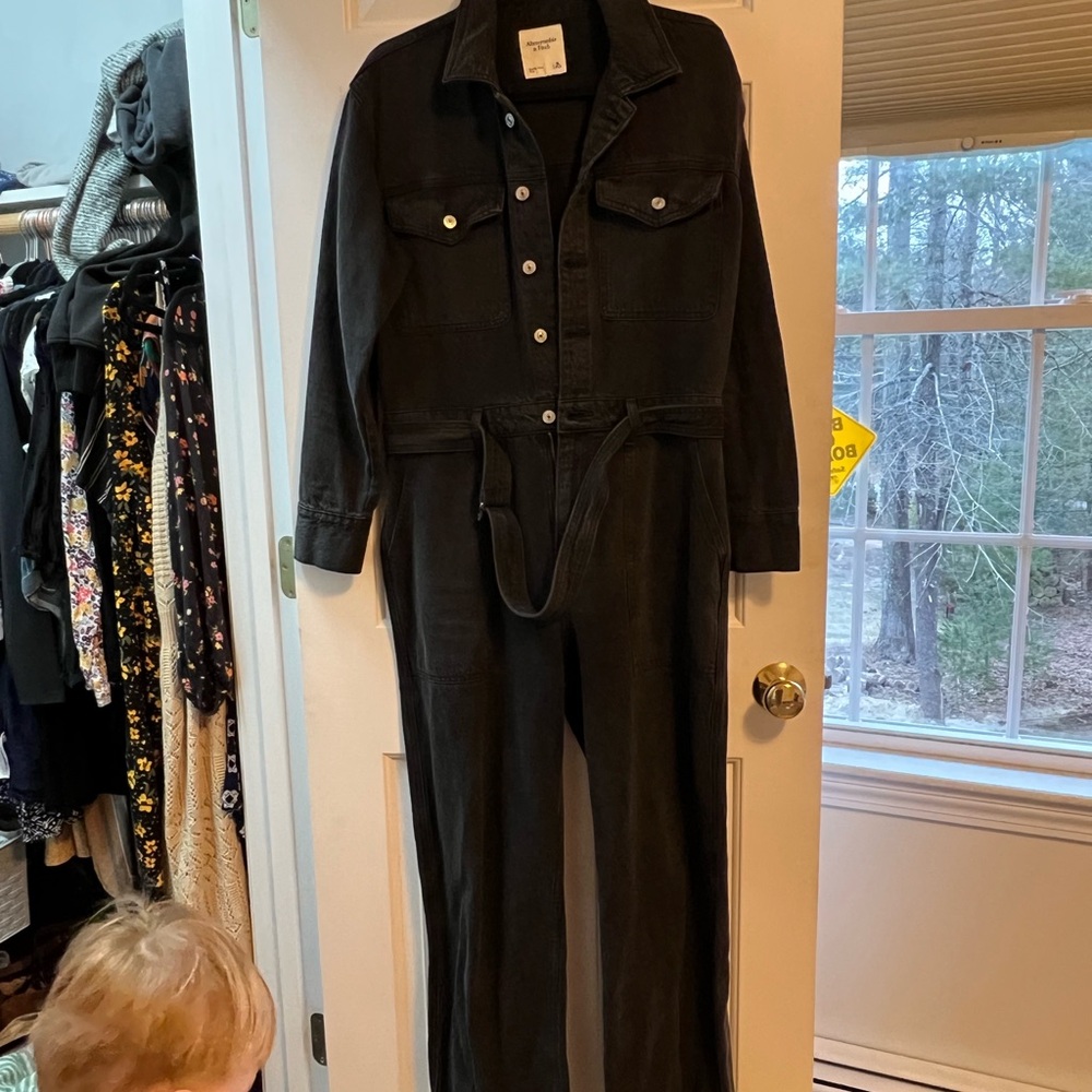 Black Denim Jumpsuit
